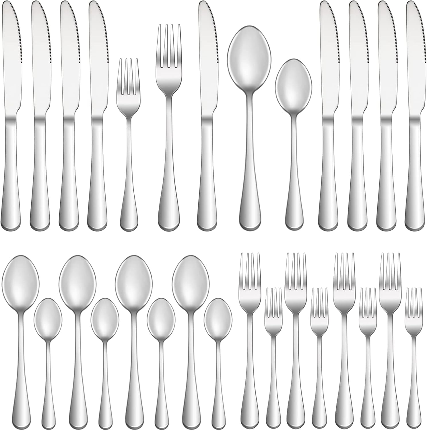 20 Piece Silverware Set For 4, Premium Stainless Steel Flatware, Mirror Polished Forks, Knives & Spoons, Dishwasher Safe - View 3
