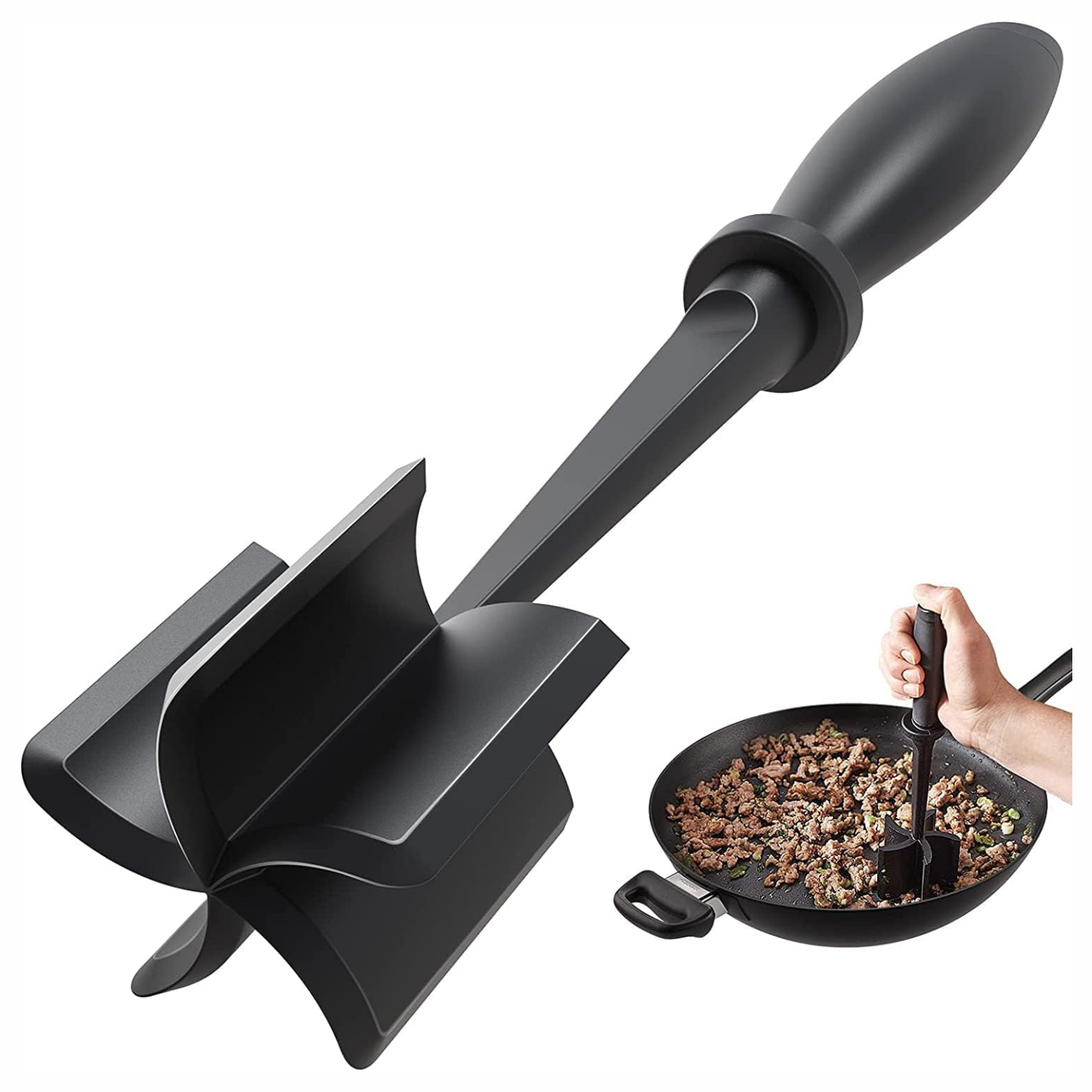 Meat Chopper Hamburger Grinder, Kitchen Smasher For Ground Beef, Manual Meat Masher Tool For Burgers, Sausage & Cooking - View 3