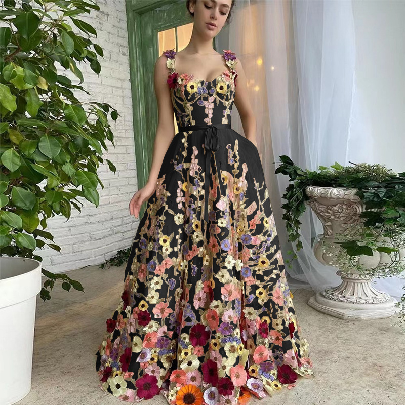 Sevintage Exquisite 3D Flowers Prom Dresses Sweetheart - View 9