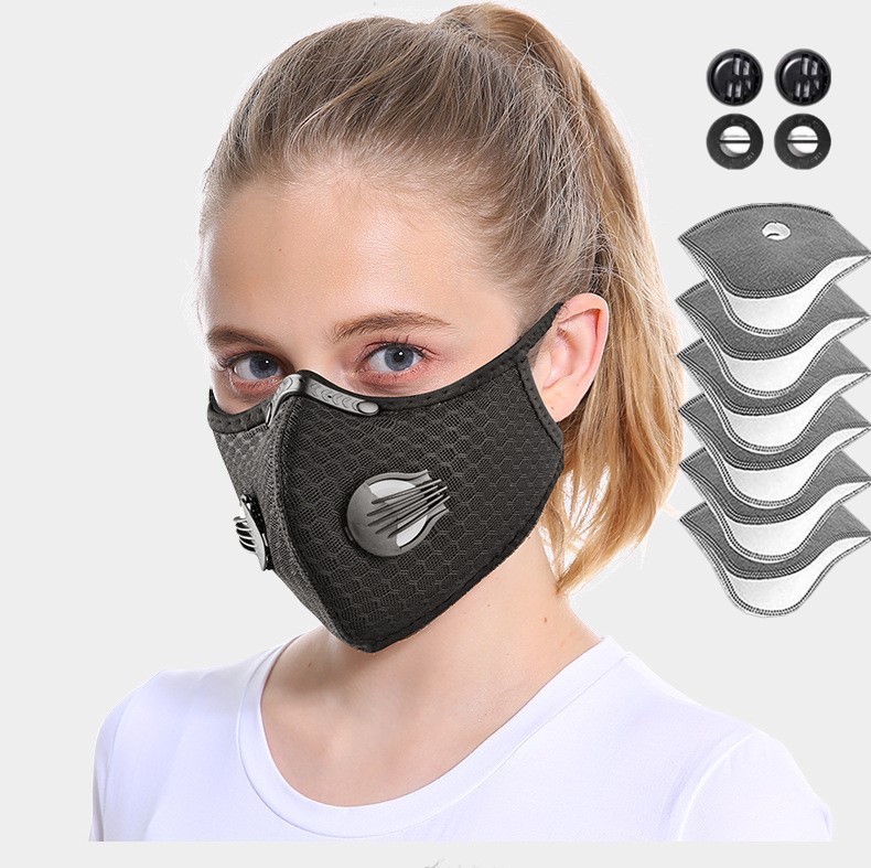 Sport Mask Cycling Face Mask Activated Carbon Filter Breathing Valves With Filter - View 2