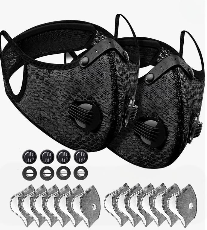 Sport Mask Cycling Face Mask Activated Carbon Filter Breathing Valves With Filter - View 3