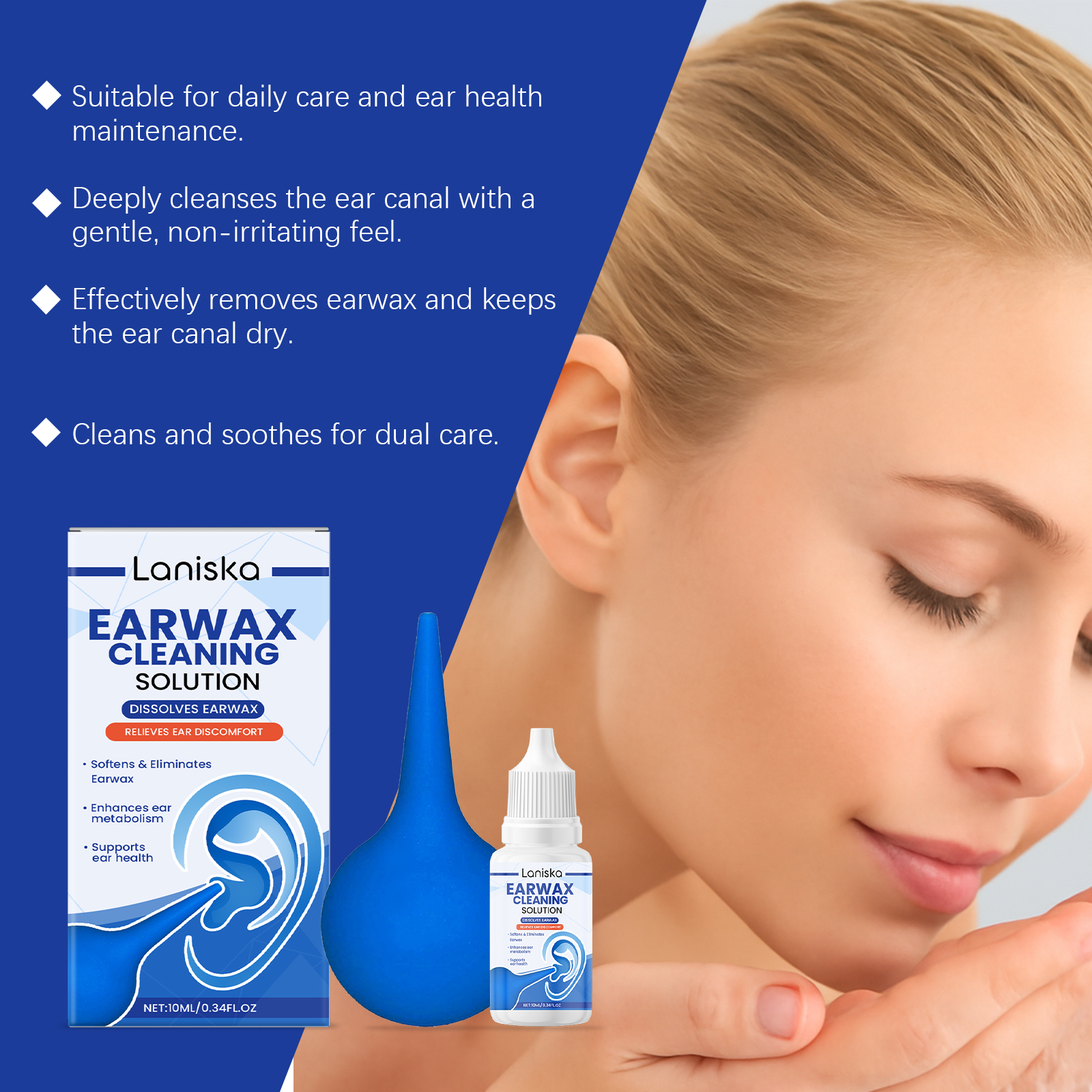 Earwax Cleaning Solution Kit, Ear Wax Remover Drops With Rubber Ear Syringe, Gentle Ear Cleanser For Dissolving & Removing Earwax, Relieve Ear Discomfort - View 6