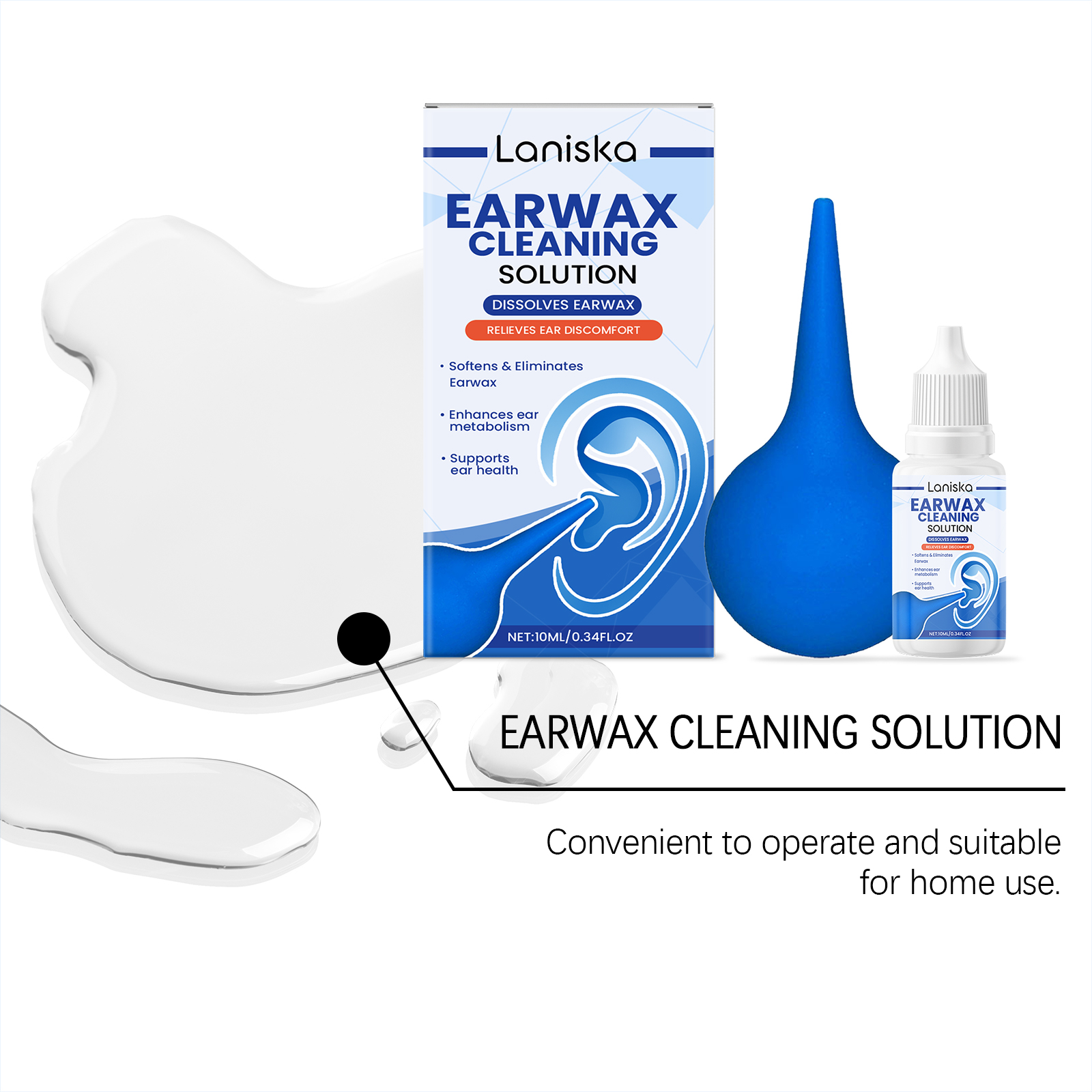 Earwax Cleaning Solution Kit, Ear Wax Remover Drops With Rubber Ear Syringe, Gentle Ear Cleanser For Dissolving & Removing Earwax, Relieve Ear Discomfort - View 7