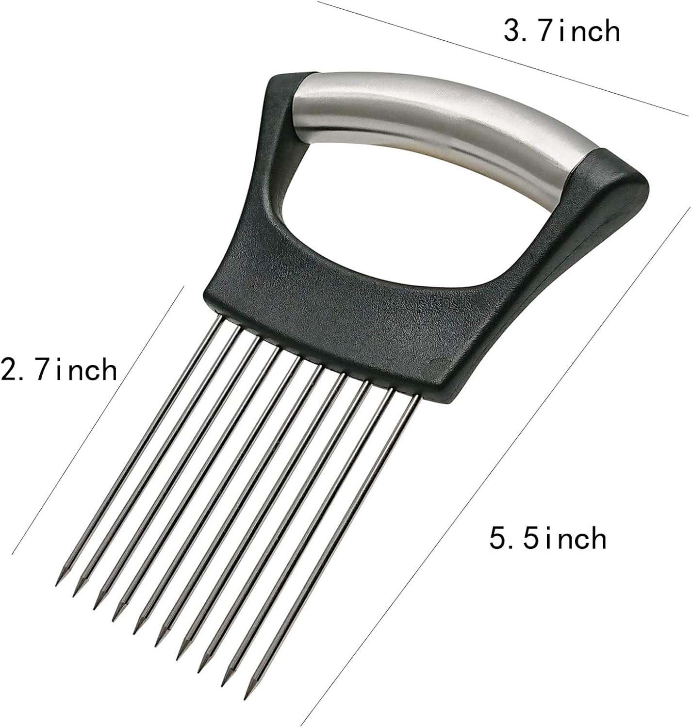 Stainless Steel Onion Holder For Slicing, Onion Slicer Guide, Kitchen Cutting Gadget For Safe Vegetable Slicing & Food Preparation - View 6