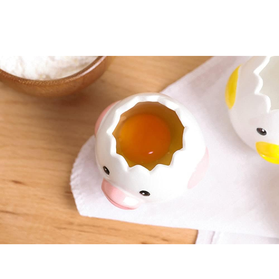 LuoCoCo Novelty Ceramic Chicken Egg Yolk Separator Cute Vomiting Egg White Filter & Baking Tool Yellow - View 3