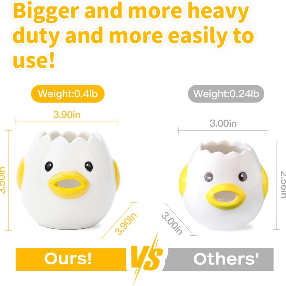 LuoCoCo Novelty Ceramic Chicken Egg Yolk Separator Cute Vomiting Egg White Filter & Baking Tool Yellow - View 5