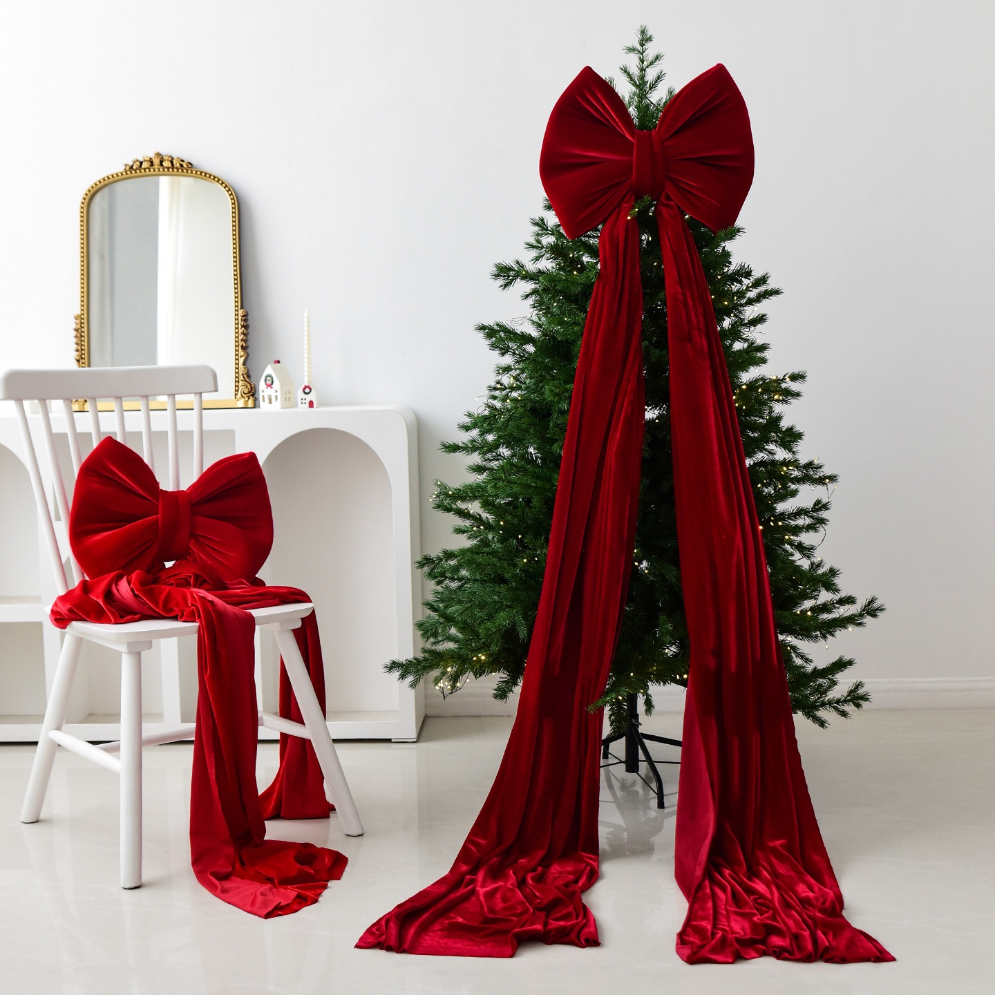 Christmas Decoration Velvet Large Bow Decoration - View 6