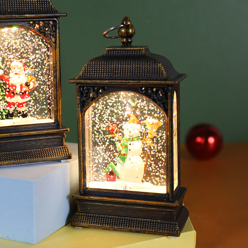 Christmas Decoration Luminous Water Injection Flat Storm Lantern Desktop Decoration - View 8