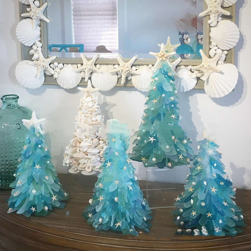 DIY Christmas Decoration Blue Christmas Tree Glass Creative Unique Decoration - View 4